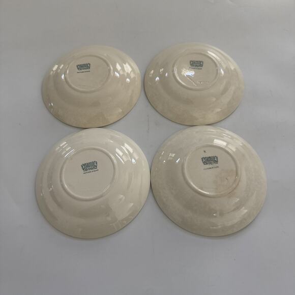 Vintage Wedgwood Queensware Lavender on Cream Shell Edge Set 4 Saucers READ 2243 - Picture 2 of 10